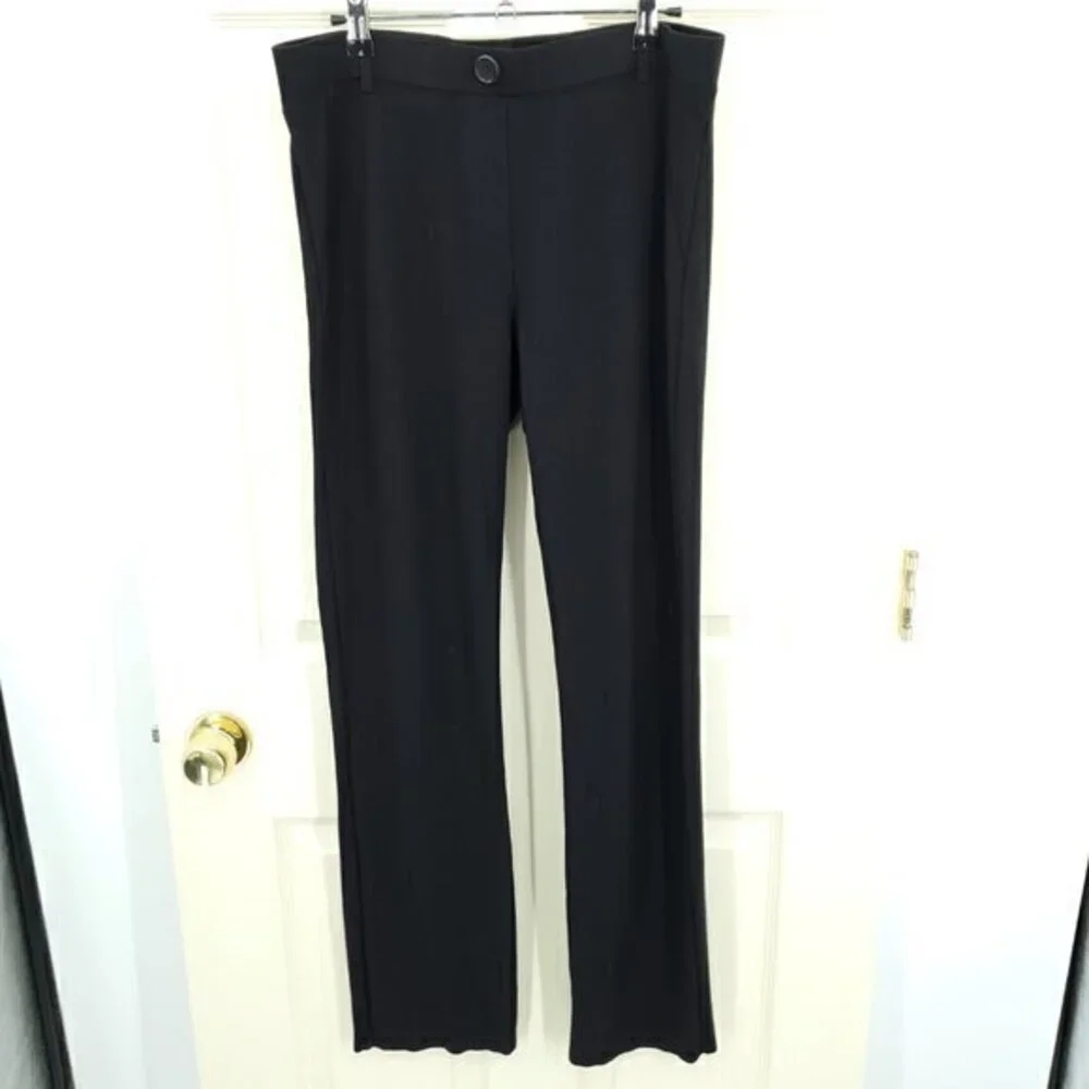 Betabrand Classic Dress Yoga Pants Straight Leg Pull On L Black